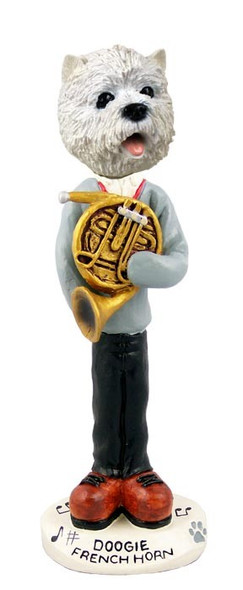 West Highland White Terrier French Horn Doogie Collectible Dog Figurine