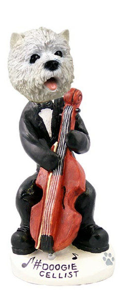West Highland White Terrier Cellist Doogie Collectible Dog Figurine