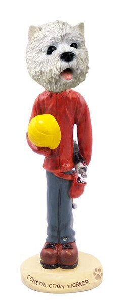 West Highland White Terrier Construction Worker Doogie Collectible Dog Figurine