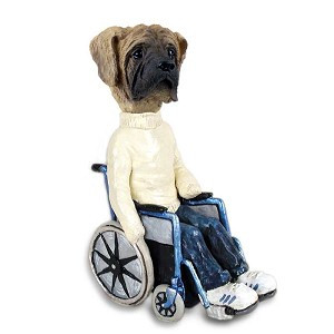 Mastiff Wheelchair Doogie Collectible Dog Figurine
