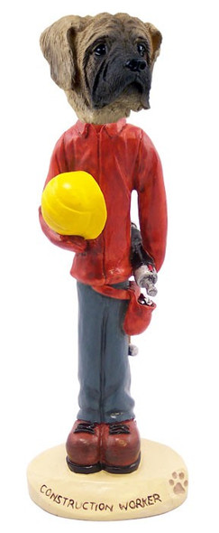 Mastiff Construction Worker Doogie Collectible Dog Figurine