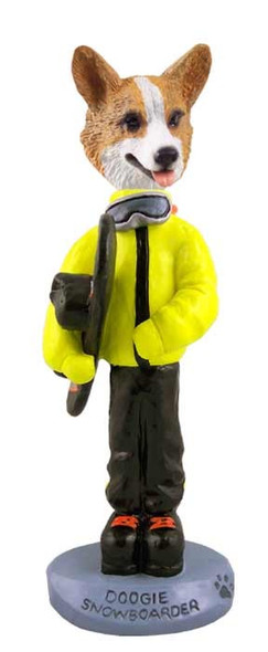 Pembroke Welsh Corgi Snowboarder Doogie Collectible Dog Figurine