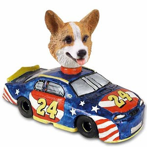 Pembroke Welsh Corgi Race Car Doogie Collectible Dog Figurine