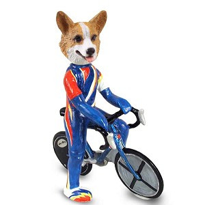 Pembroke Welsh Corgi Bicycle Doogie Collectible Dog Figurine