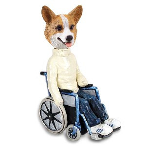 Pembroke Welsh Corgi Wheelchair Doogie Collectible Dog Figurine