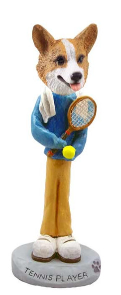 Pembroke Welsh Corgi Tennis Player Doogie Collectible Dog Figurine