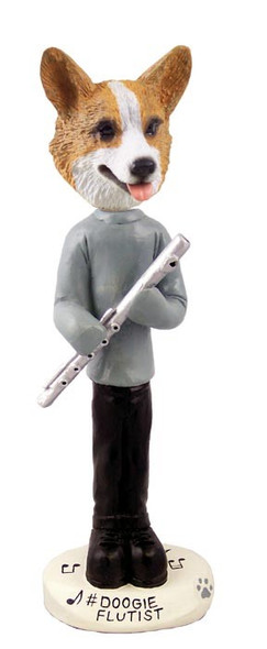 Pembroke Welsh Corgi Flutist Doogie Collectible Dog Figurine
