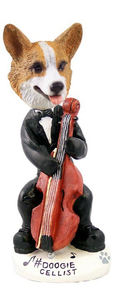 Pembroke Welsh Corgi Cellist Doogie Collectible Dog Figurine
