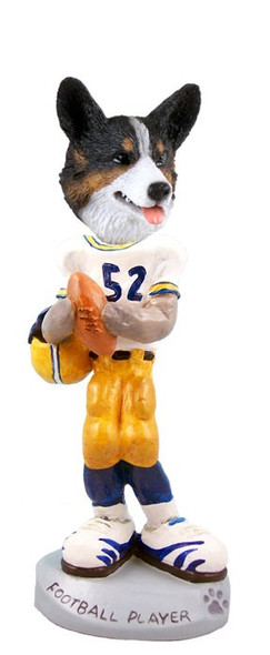 Cardigan Welsh Corgi Football Player Doogie Collectible Dog Figurine