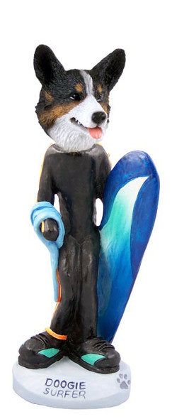 Cardigan Welsh Corgi Surfer Doogie Collectible Dog Figurine