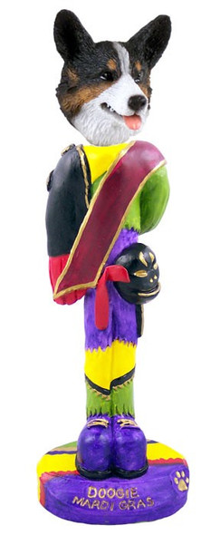 Cardigan Welsh Corgi Mardi Gras Doogie Collectible Dog Figurine