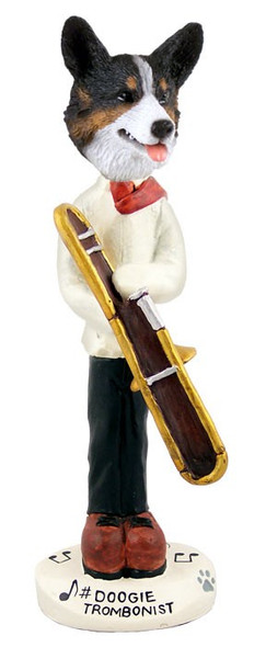 Cardigan Welsh Corgi Trombonist Doogie Collectible Dog Figurine