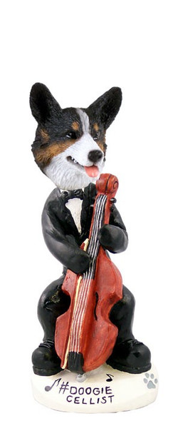Cardigan Welsh Corgi Cellist Doogie Collectible Dog Figurine