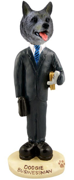 Norwegian Elkhound Businessman Doogie Collectible Dog Figurine