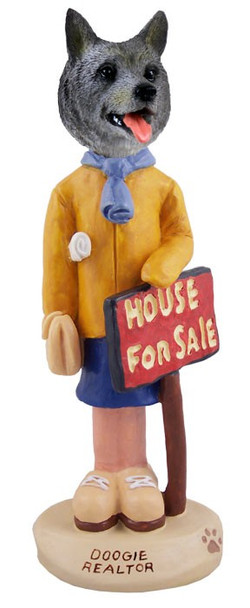 Norwegian Elkhound Female Realtor Doogie Collectible Dog Figurine