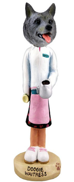 Norwegian Elkhound Waitress Doogie Collectible Dog Figurine