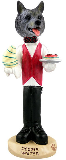 Norwegian Elkhound Waiter Doogie Collectible Dog Figurine