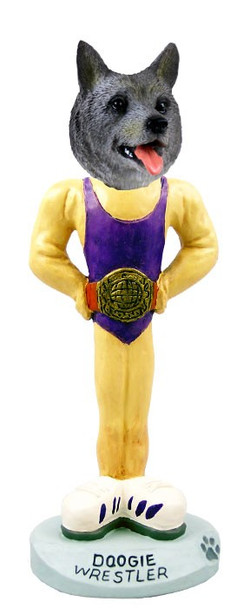 Norwegian Elkhound Wrestler Doogie Collectible Dog Figurine