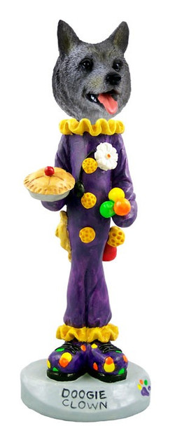 Norwegian Elkhound Clown Doogie Collectible Dog Figurine