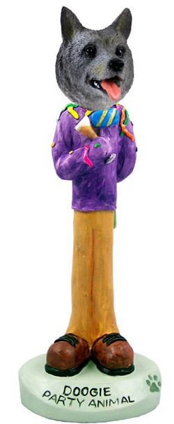 Norwegian Elkhound Party Animal Doogie Collectible Dog Figurine