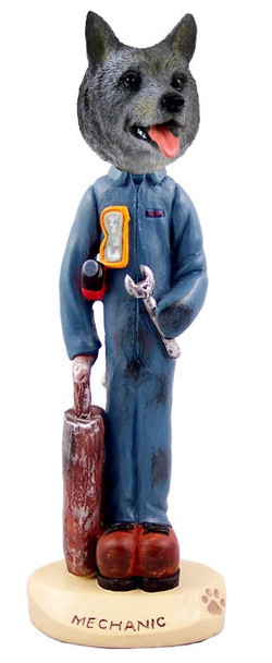 Norwegian Elkhound Mechanic Doogie Collectible Dog Figurine