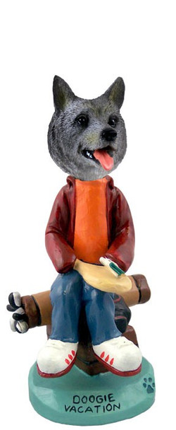Norwegian Elkhound Vacation Doogie Collectible Dog Figurine
