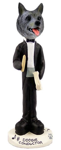 Norwegian Elkhound Conductor Doogie Collectible Dog Figurine