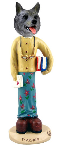 Norwegian Elkhound Female Teacher Doogie Collectible Dog Figurine