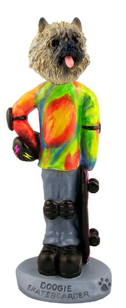 Red Cairn Terrier Skateboarder Doogie Collectible Dog Figurine