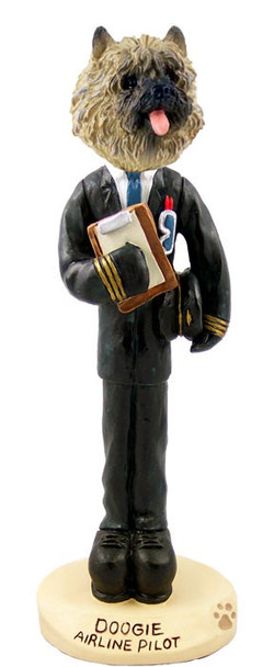 Red Cairn Terrier Airline Pilot Doogie Collectible Dog Figurine