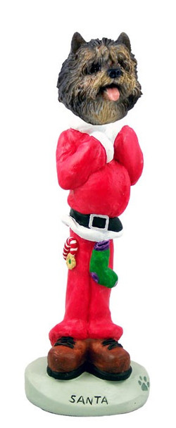 Brindle Cairn Terrier Santa Doogie Collectible Dog Figurine