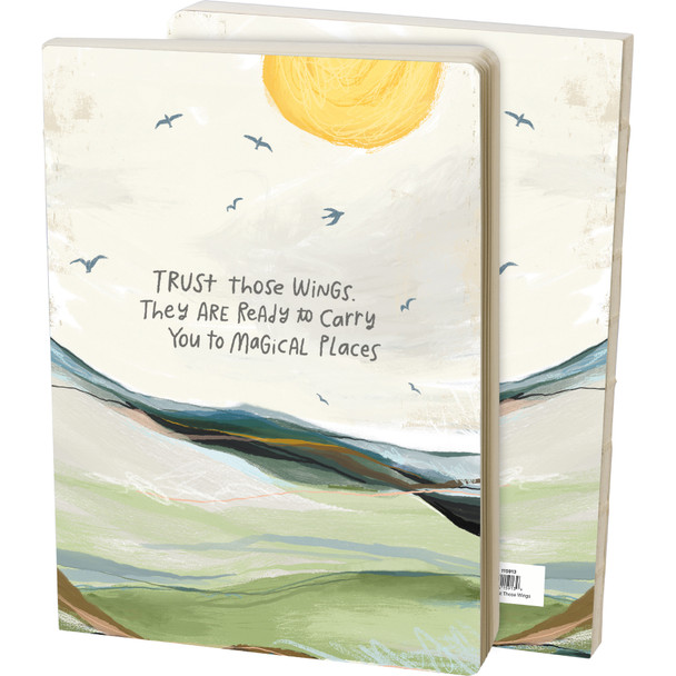 Double Sided Journal Notebook - Trust Those Wings - Birds & Sunny Skies (160 Lined Pages) from Primitives by Kathy