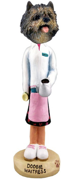 Brindle Cairn Terrier Waitress Doogie Collectible Dog Figurine