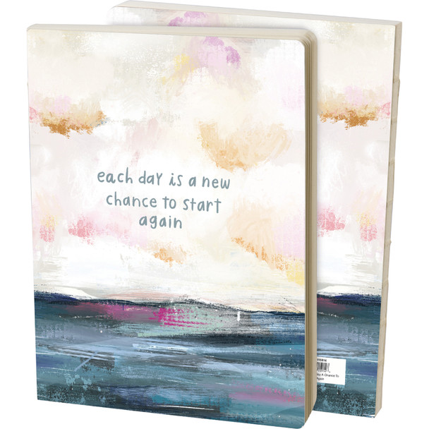 Double Sided Journal Notebook - Each Day A New Chance To Start Again - Watercolor Landscape Design from Primitives by Kathy