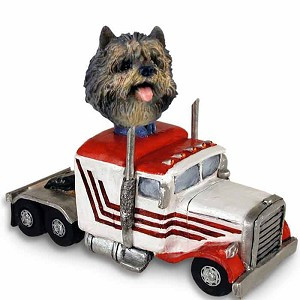 Brindle Cairn Terrier Truck Tractor Doogie Collectible Dog Figurine