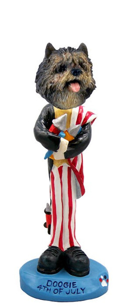Brindle Cairn Terrier 4th of July Doogie Collectible Dog Figurine