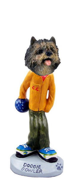 Brindle Cairn Terrier Bowler Doogie Collectible Dog Figurine