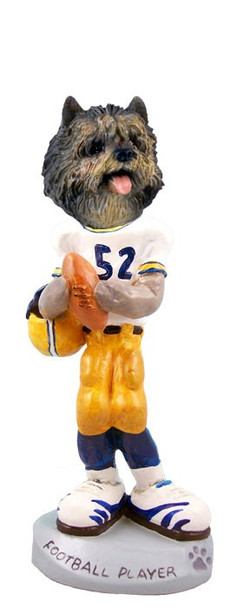 Brindle Cairn Terrier Football Player Doogie Collectible Dog Figurine