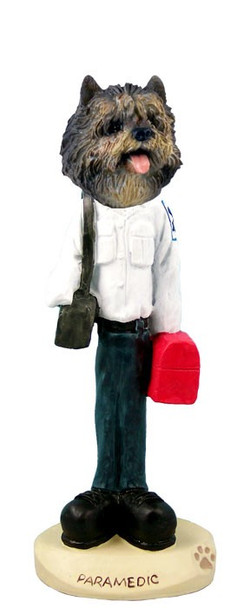 Brindle Cairn Terrier Paramedic Doogie Collectible Dog Figurine