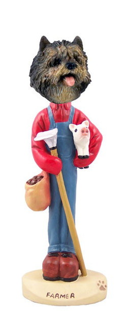 Brindle Cairn Terrier Farmer Doogie Collectible Dog Figurine