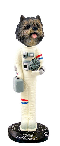 Brindle Cairn Terrier Astronaut Doogie Collectible Dog Figurine