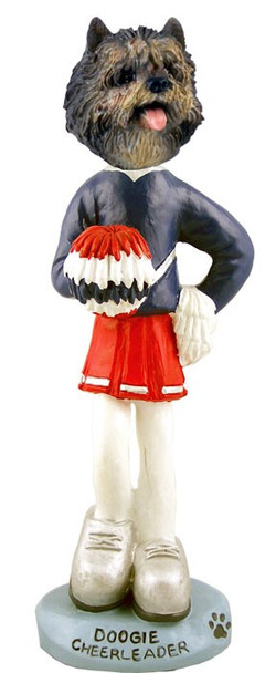 Brindle Cairn Terrier Cheerleader Doogie Collectible Dog Figurine