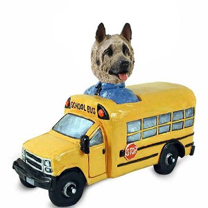 Fawn Akita School Bus Doogie Collectible Dog Figurine