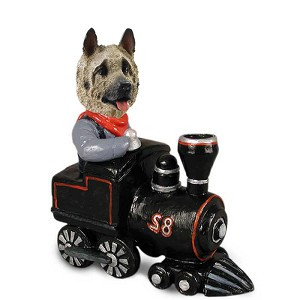 Fawn Akita Train Doogie Collectible Dog Figurine