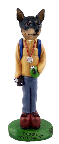 Tan & Black Miniature Pinscher Naturalist Doogie Collectible Dog Figurine