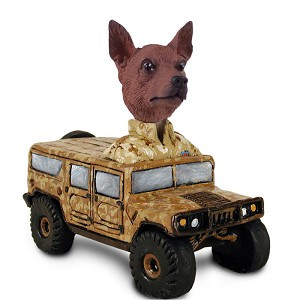 Red & Brown Miniature Pinscher Hummer Doogie Collectible Dog Figurine