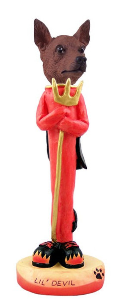 Red & Brown Miniature Pinscher Lil Devil Doogie Collectible Dog Figurine