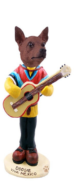 Red & Brown Miniature Pinscher Viva Mexico Doogie Collectible Dog Figurine