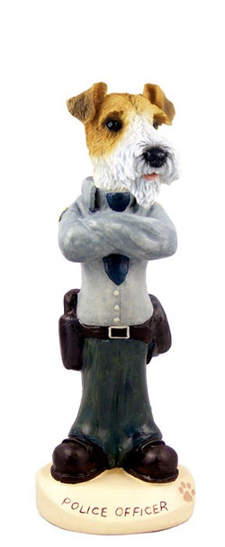 Red Wire Fox Terrier Police Doogie Collectible Dog Figurine