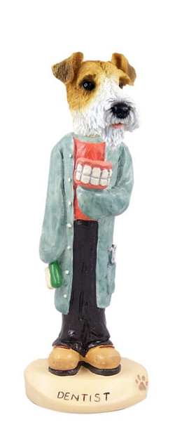 Red Wire Fox Terrier Dentist Doogie Collectible Dog Figurine